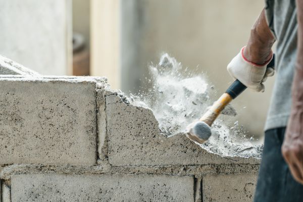 Block Wall Demolition in Lockport